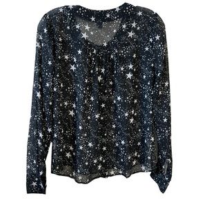 MODCLOTH Semi Sheer Button Front Stars Top✨